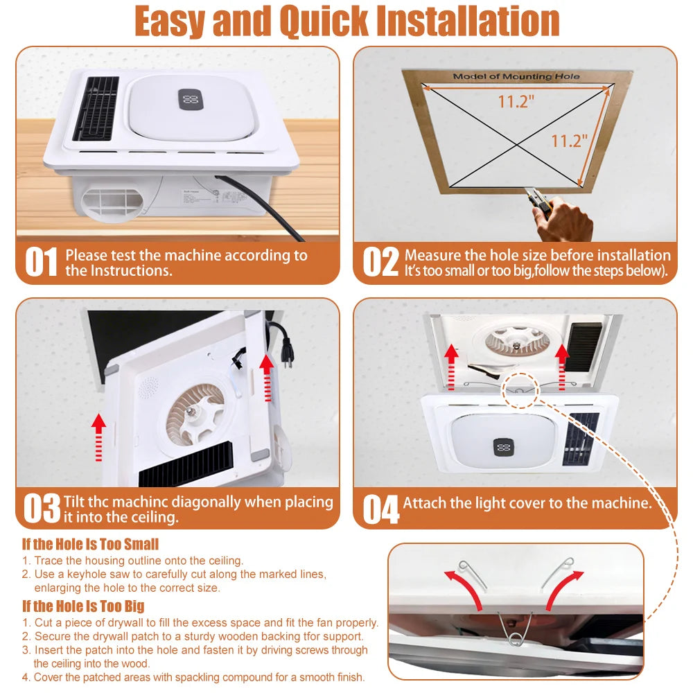 Bluetooth Speaker Bathroom Exhaust Fan 4-in-1 Speaker , Lighting, Heating, Ventilation, Exhaust Fan Home Bathroom Accessories