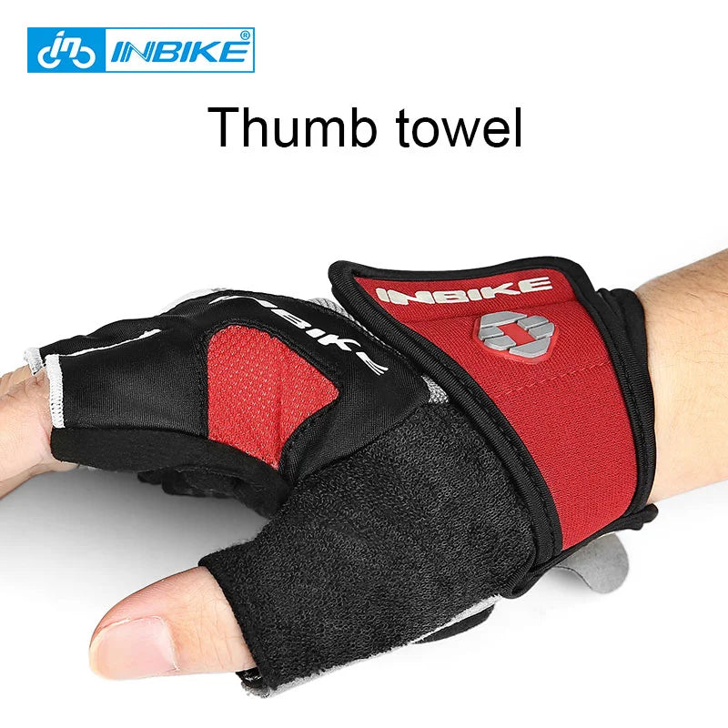 INBIKE Mens Summer Cycling Gloves Half Finger Road Shockproof Breathable