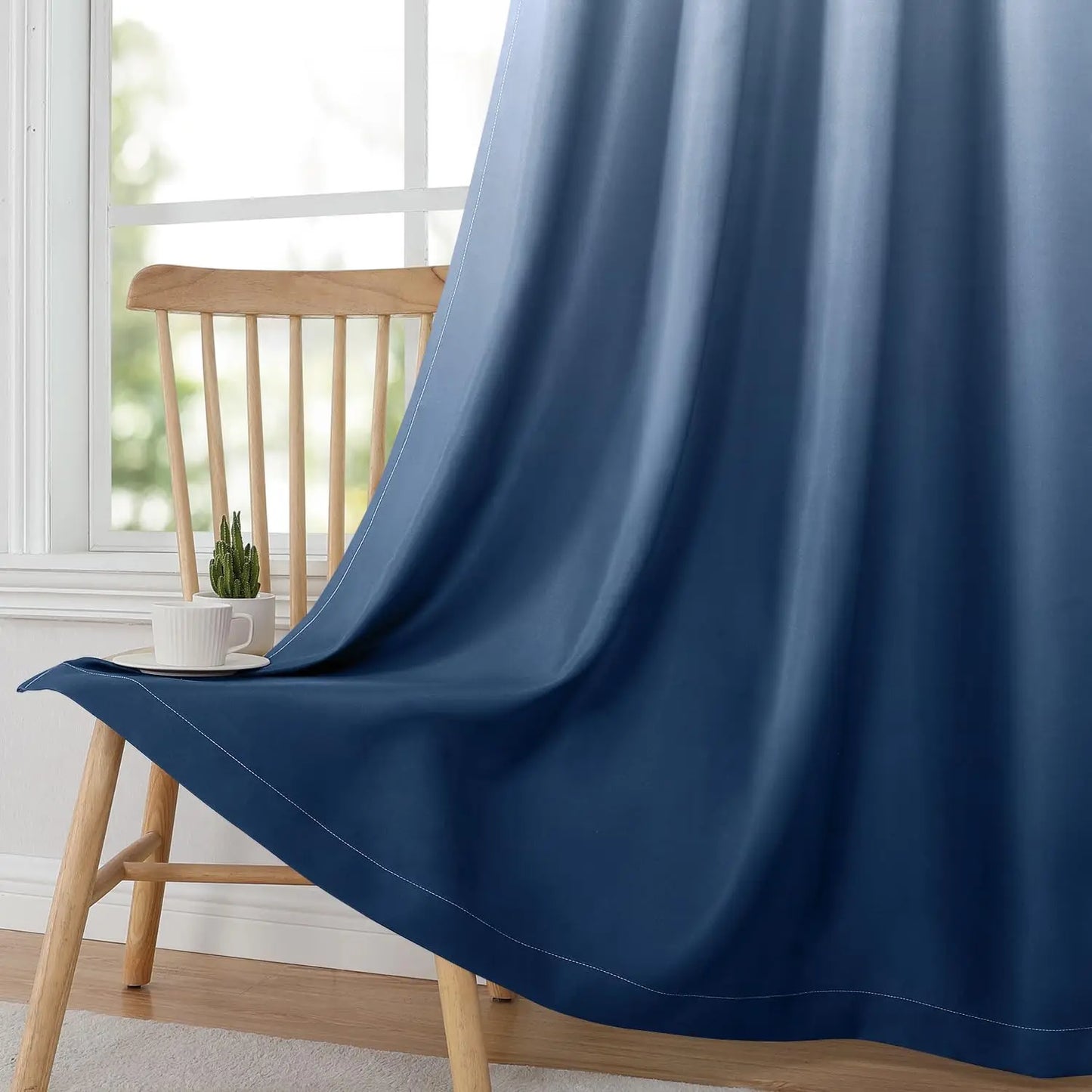 Ombre Blackout Curtains Grommet Two Panel Set For Living Room