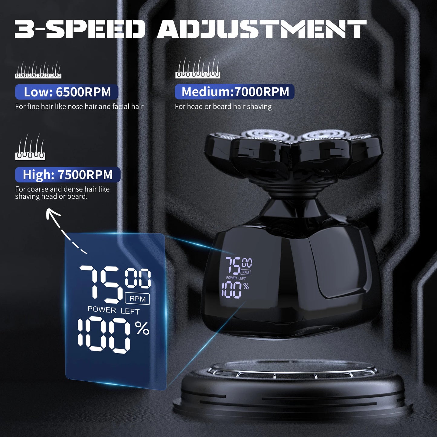 Sejoy 7D 6-In-1 Electric Razor Head Shaver With Nose Trimmer