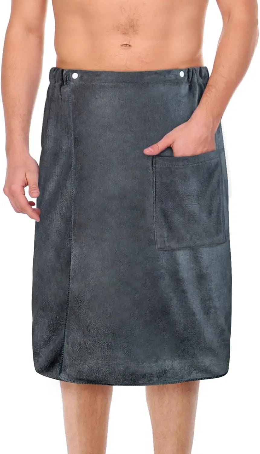 Men's Quick Dry Bath Towel With Adjustable Wrap For Gym