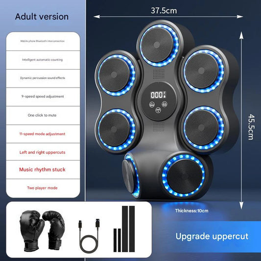 Music Boxing Machine with Gloves Blueteeth Connected Smart Wall Target Sandbag For Boxing Sports Relax Agility Reaction Training