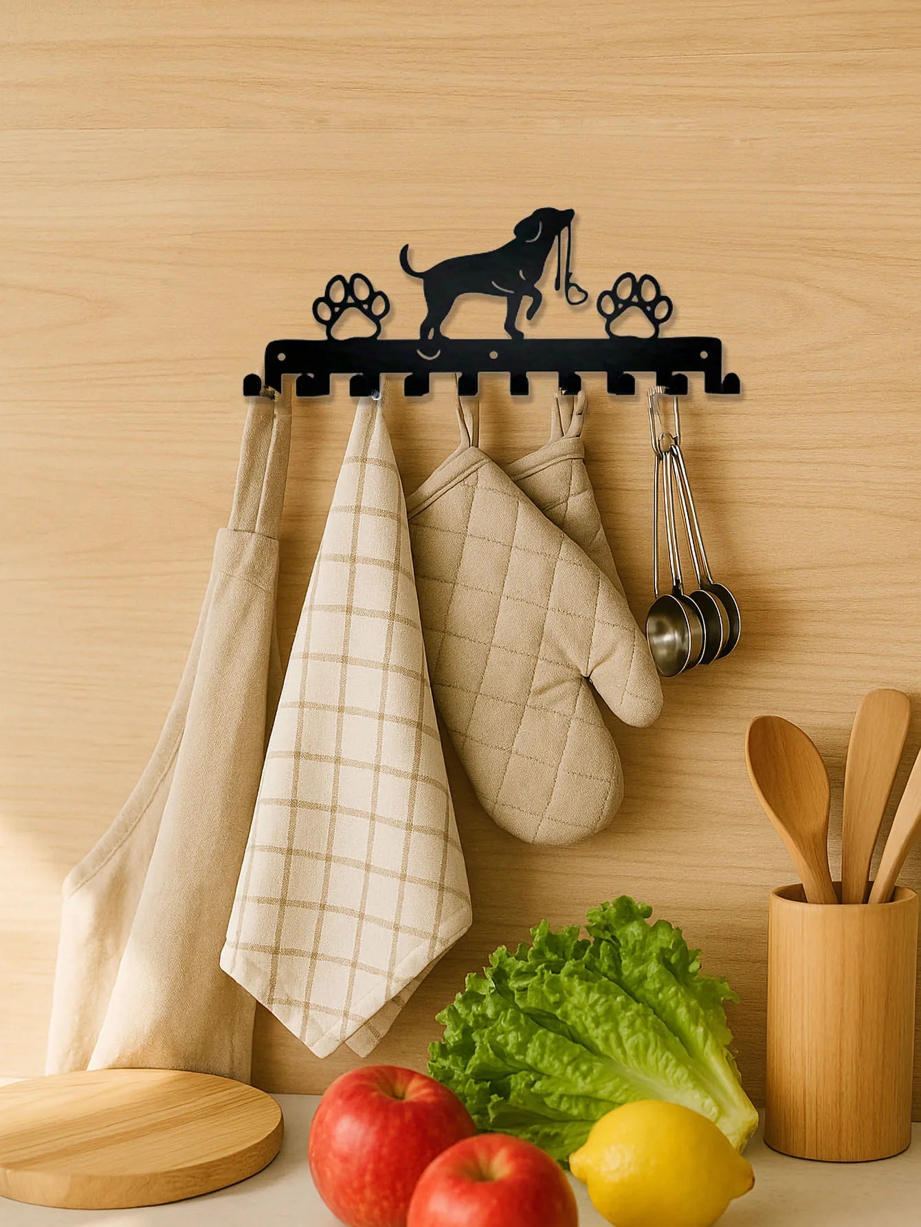Rustic Wall Rack With Hooks For Coats Hats Towels Organizer