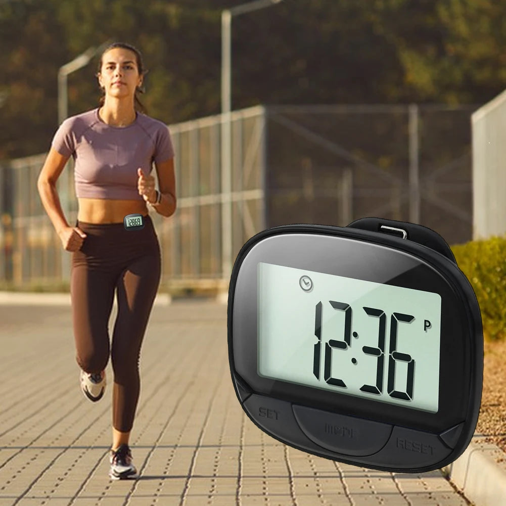 Clip On Pedometer Digital Display Step Tracker For Adults And Seniors