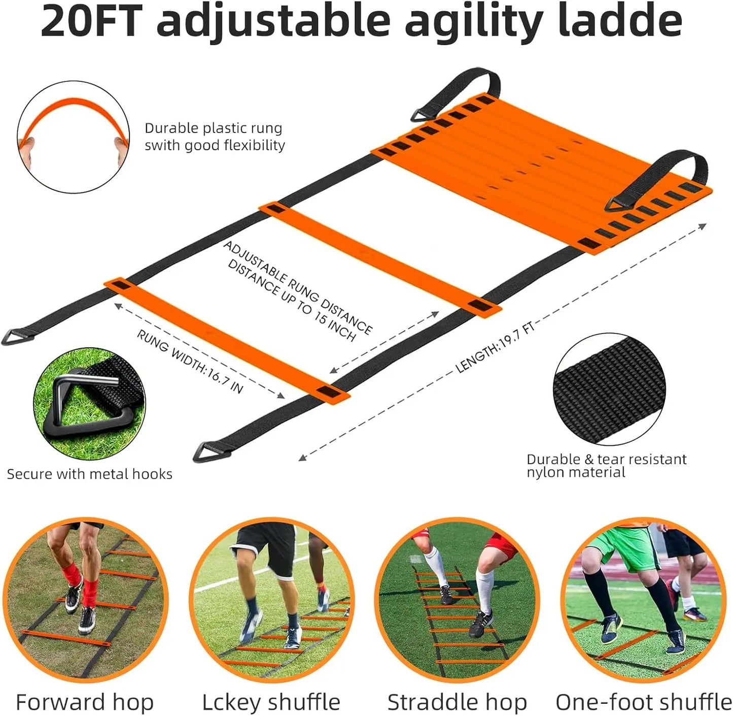 6x4ft Portable Pop Up Soccer Goal Set with Ball, Ladder, Cones - Backyard Training Equipment