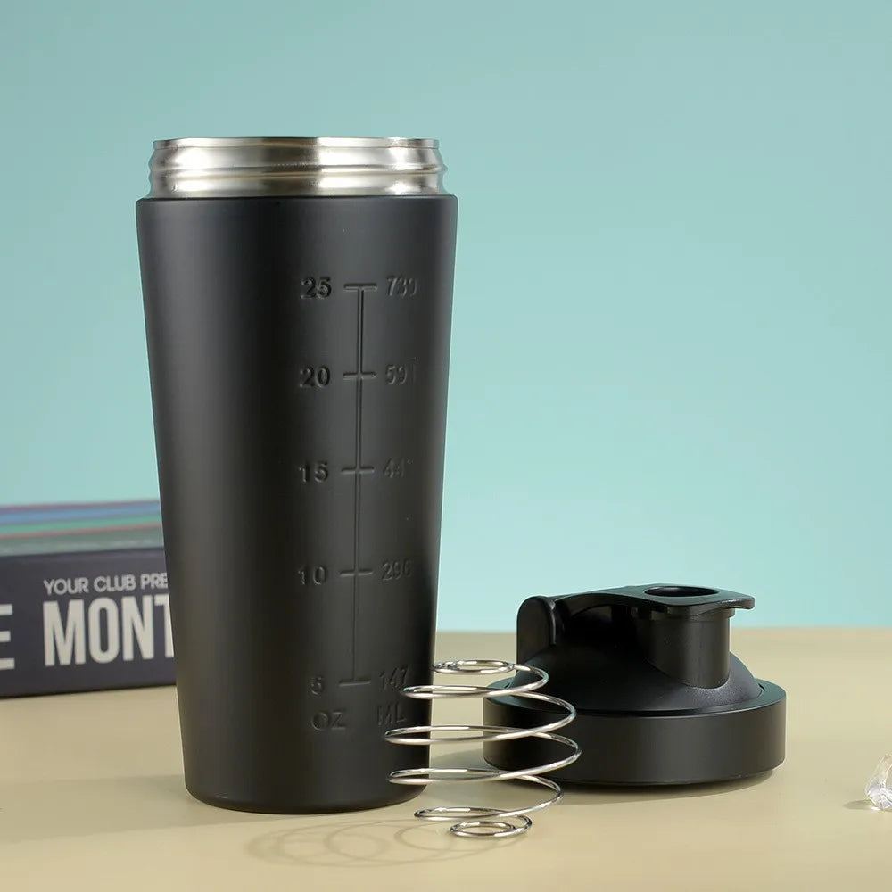 Stainless Steel Protein Shaker Cup Portable Fitness Bottle