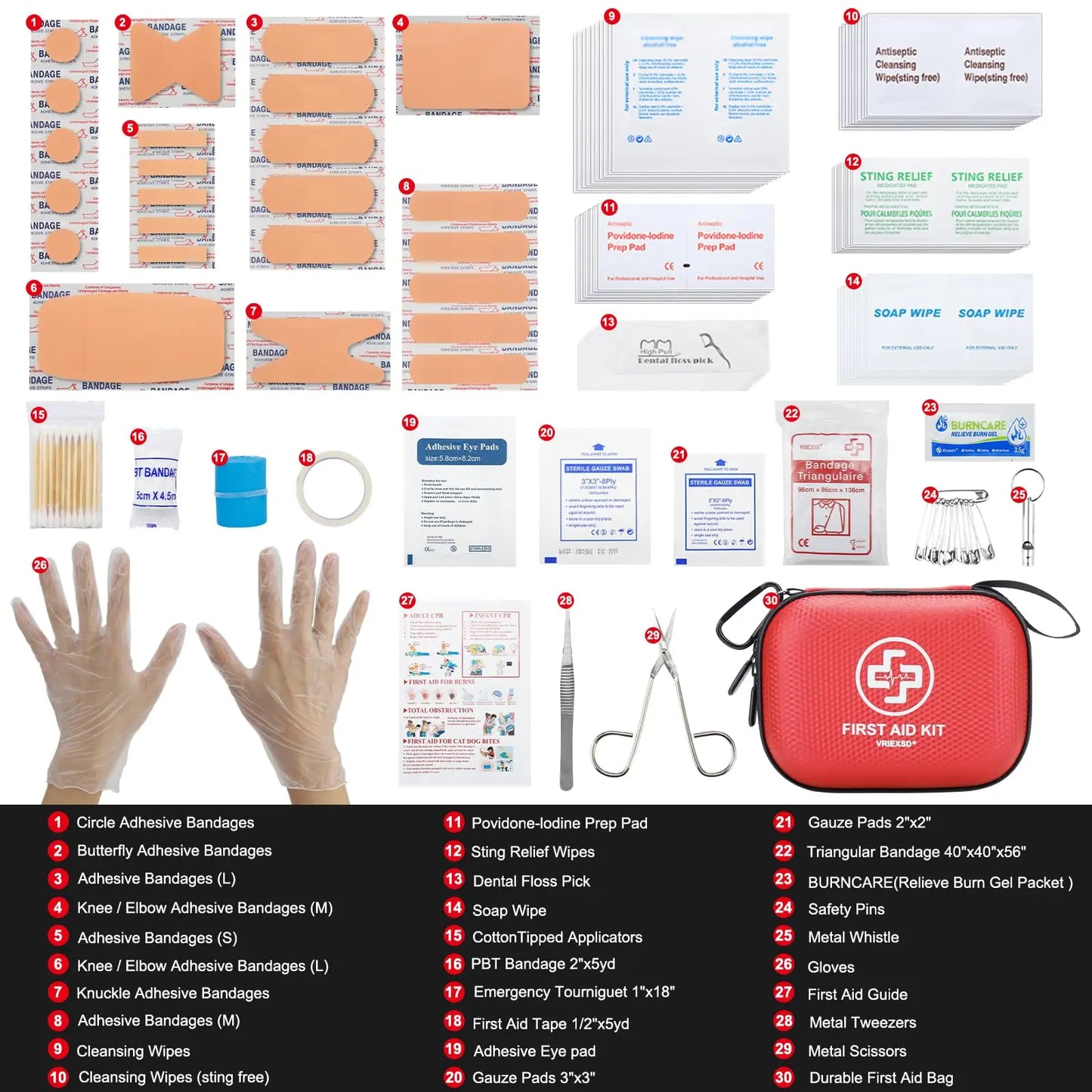 150-Piece Mini First Aid Kit Waterproof Hard Shell Home Car
