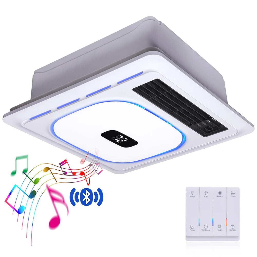 Bluetooth Speaker Bathroom Exhaust Fan 4-in-1 Speaker , Lighting, Heating, Ventilation, Exhaust Fan Home Bathroom Accessories