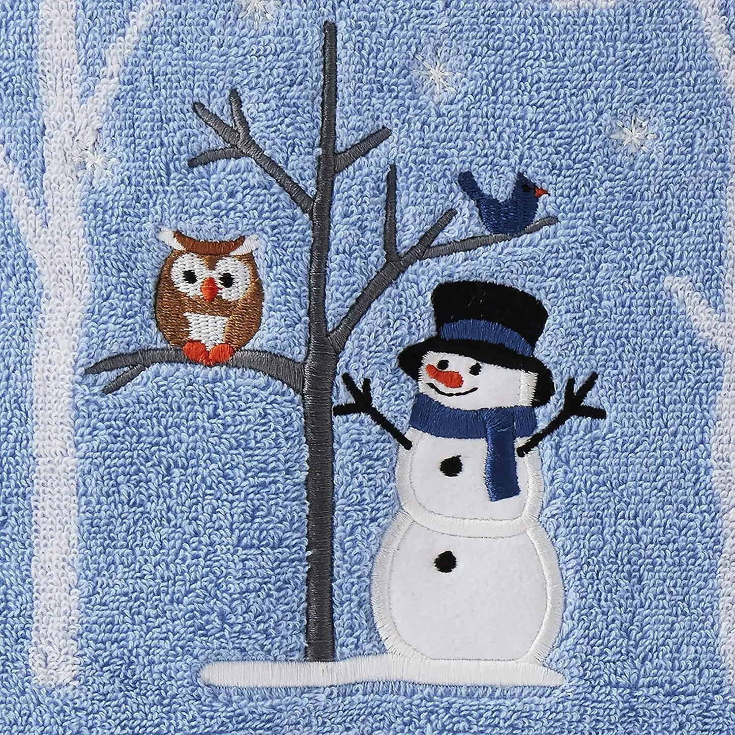 Premium Cotton Christmas Snowman Bath Towel 450 GSM Absorbent Jacquard