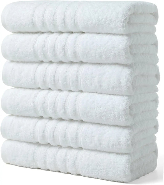 6 Pack 100 Percent Cotton Towels Quick Drying High Absorbency