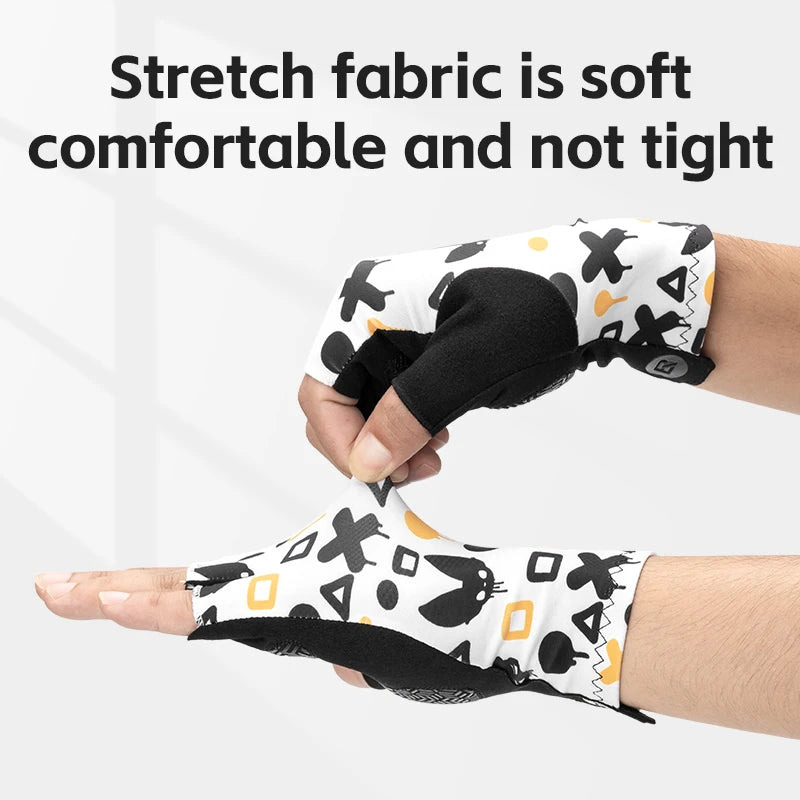Rockbros Bicycle Half Finger Gloves Summer Breathable MTB Road Cycling