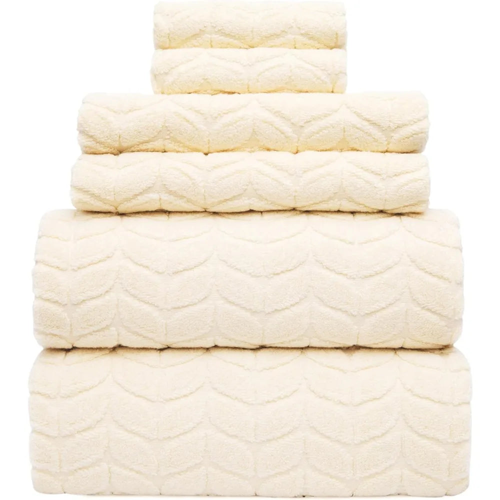 Bamboo Bath Towels Set 6 Piece Absorbent Quick Dry Premium