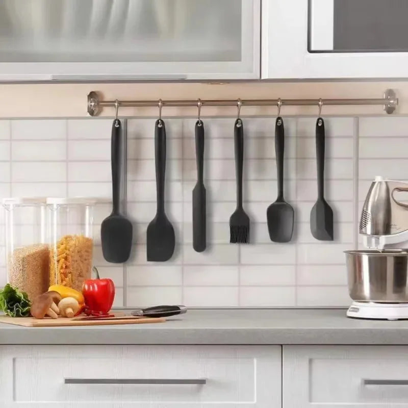 Six-Piece Silicone Kitchen Spatula and BBQ Brush Set