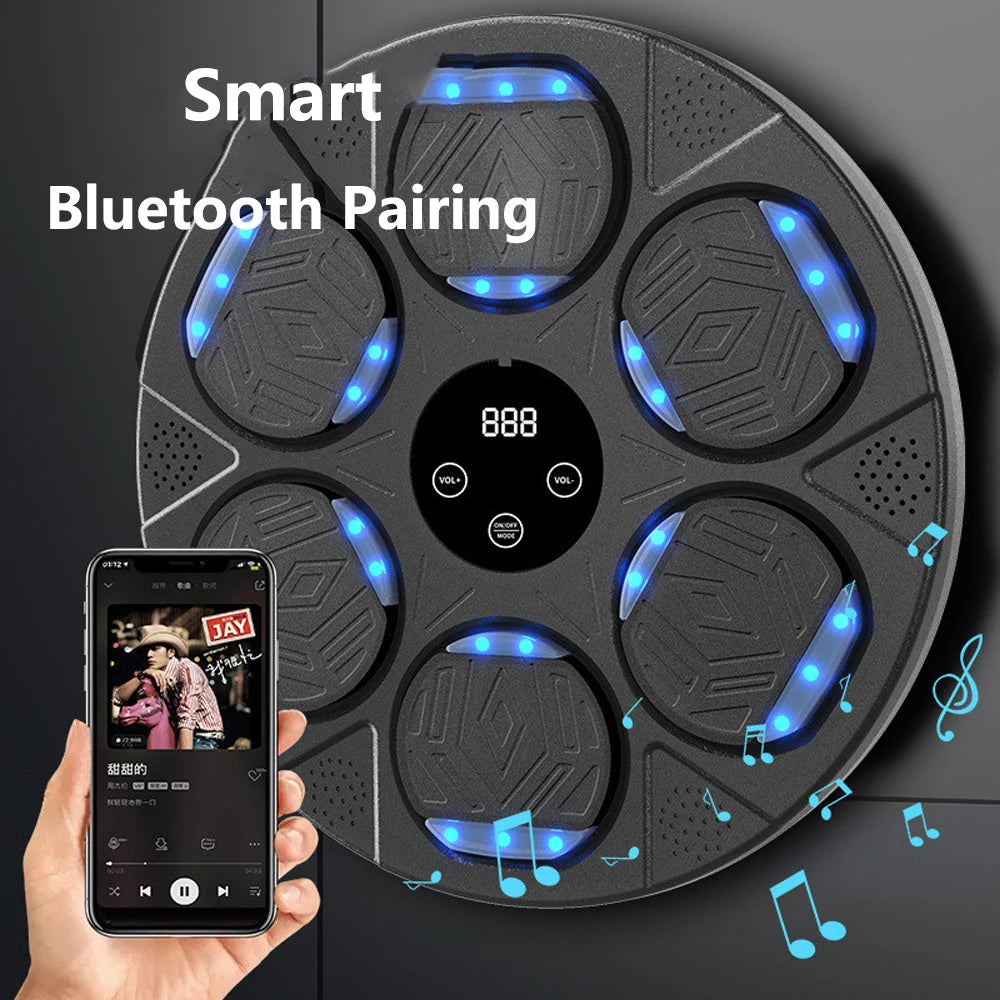 Music Boxing Machine with Gloves Blueteeth Connected Smart Wall Target Sandbag For Boxing Sports Relax Agility Reaction Training
