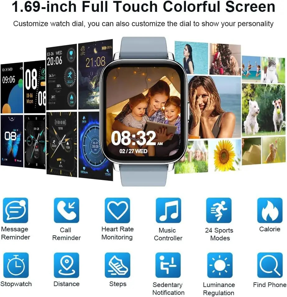 Nerunsa Smart Watch Fitness Tracker With Heart Rate Monitor