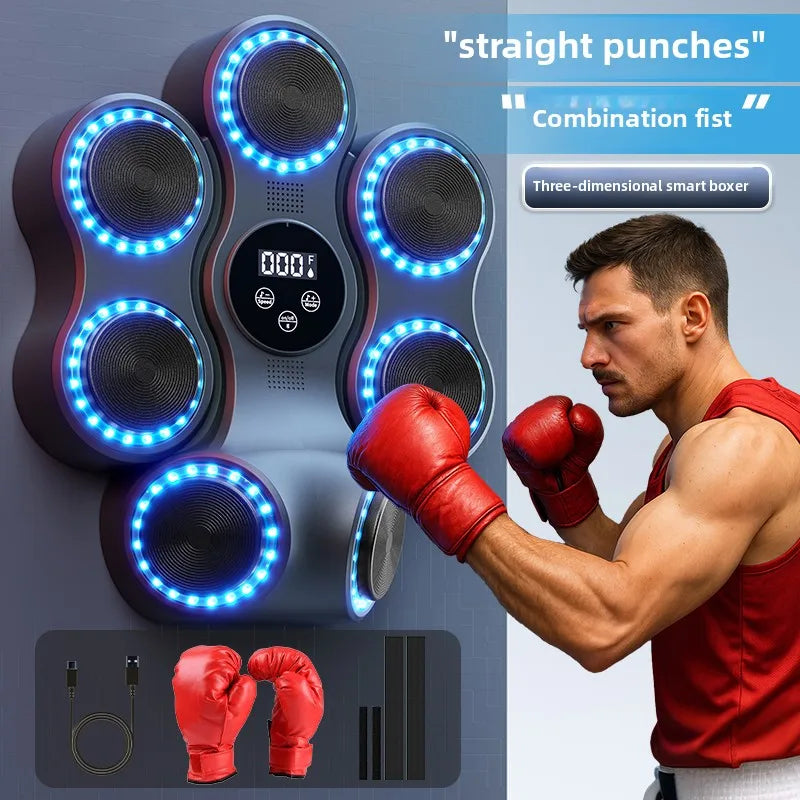 2026 2025 New Model Smart Blue Tooth Music Wall Mounted Boxing Target Music Boxing Machine With Boxing Glovespromote Sales