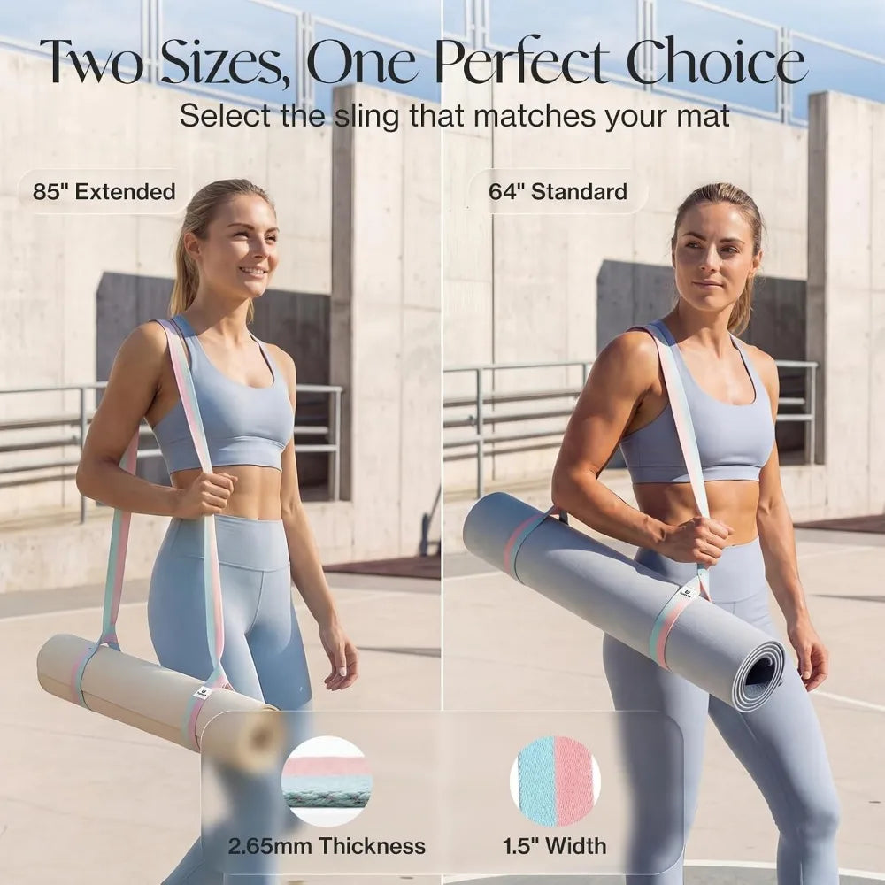 Adjustable Yoga Mat Strap (2 Sizes) – Extra Thick, Comfy Texture, Mat Not Included