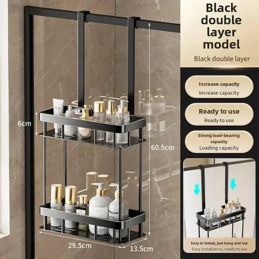 Double Layer Bathroom Shower Caddy Over The Door Organizer