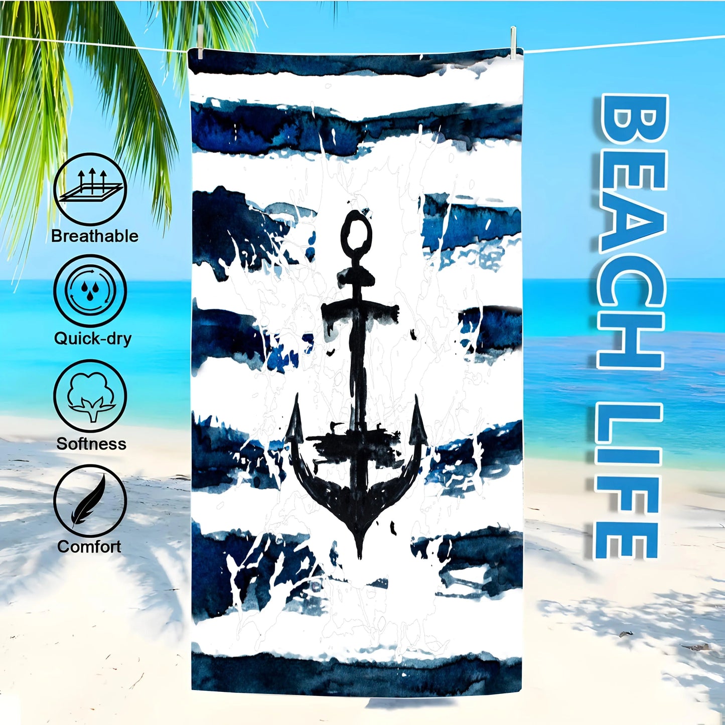 Microfiber Beach Towel For Swimming Camping Yoga Bath Sports