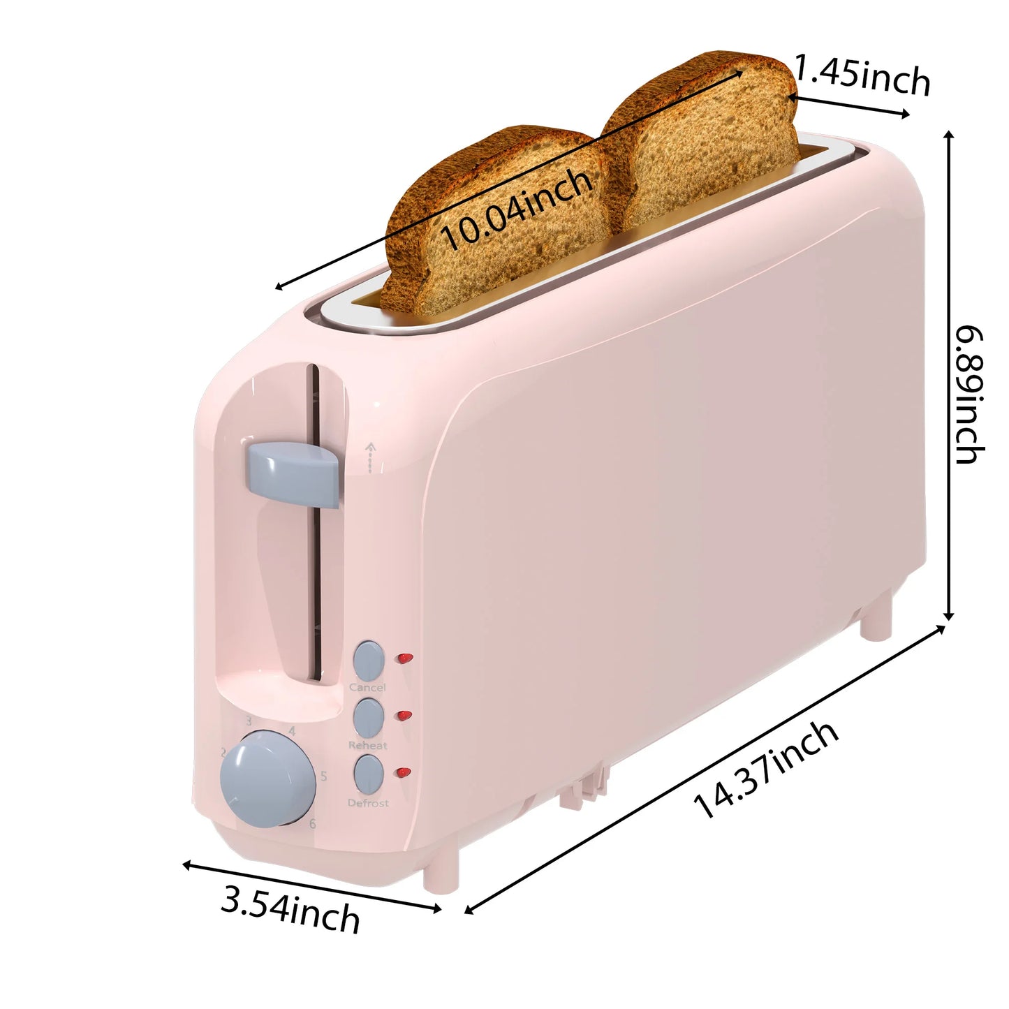 YUKOOL Toaster With Auto Shutoff 6 Shade Settings Removable Tray
