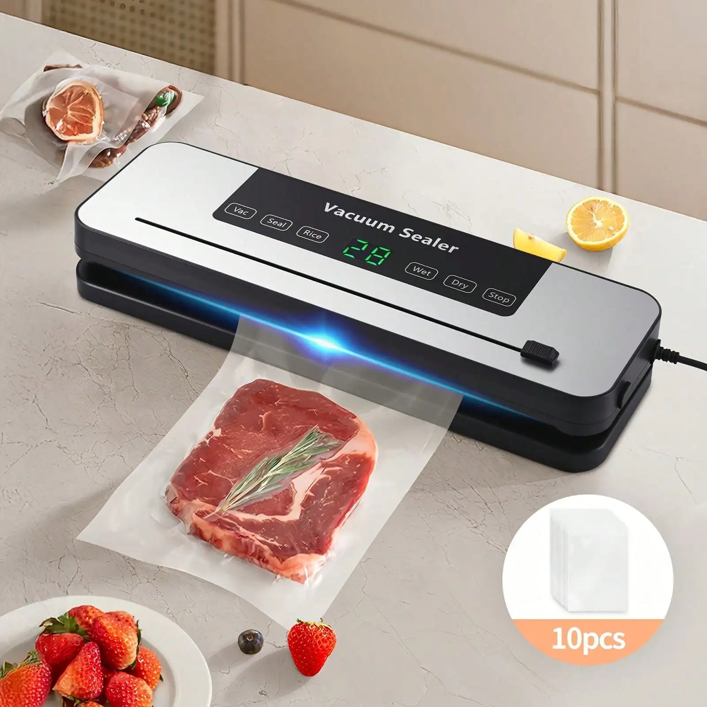 AEHOME Food Vacuum Sealer Machine With Dry And Moist Modes