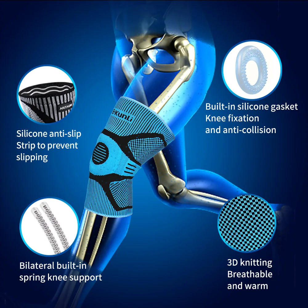 Knee Brace With Silicone Spring Support For Running And Basketball