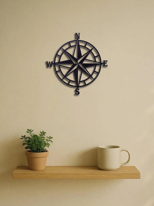 Nautical Compass Metal Wall Art Ocean Theme Decor For Sailors