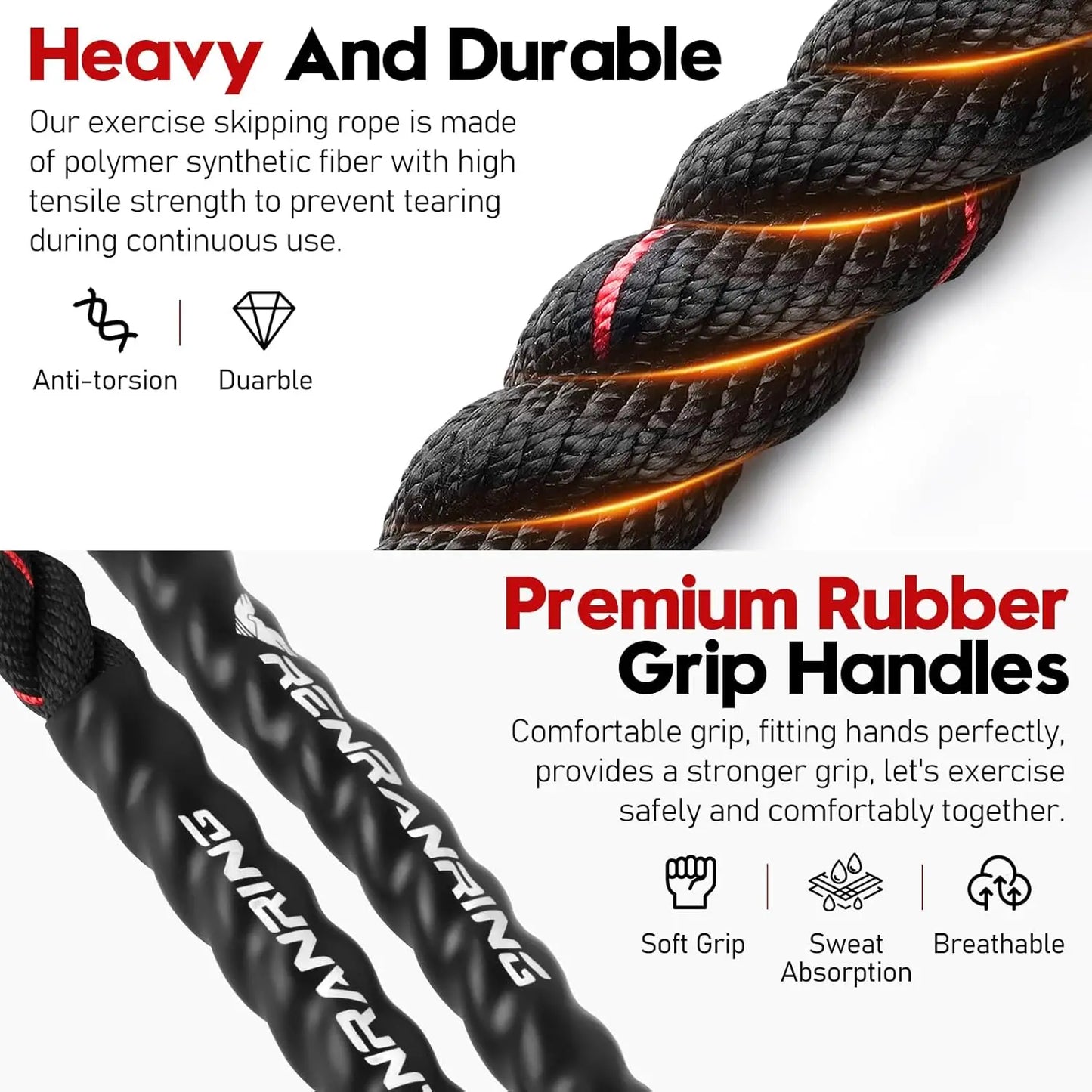 Weighted Jump Rope For Adults 3lb 4lb 5lb Training