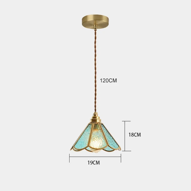 New Retro Copper Tiffany Wall Lamp Simple Reading Light Hanging Villa Bedroom Corridor Living Room Decorative Light Chandeliers