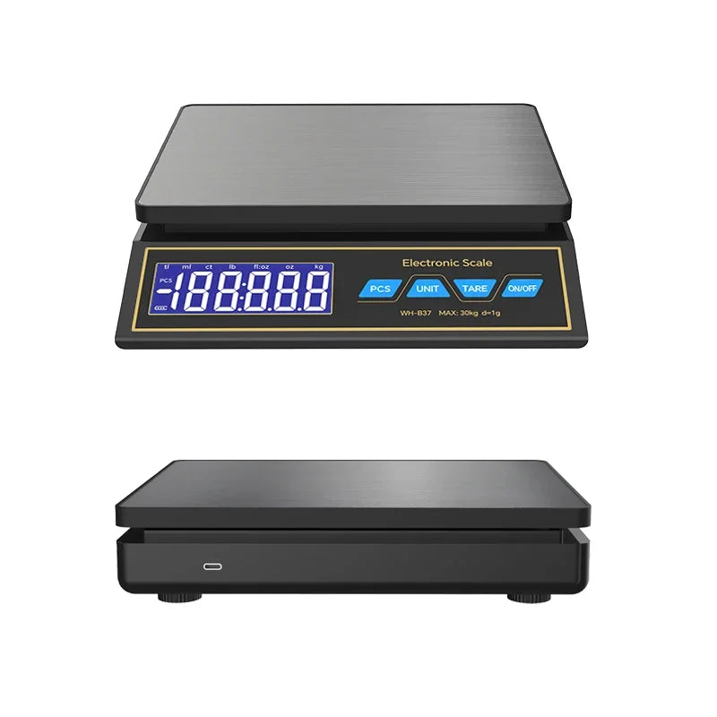 Weiheng LCD Digital Kitchen Scale 30kg 1g Stainless Steel