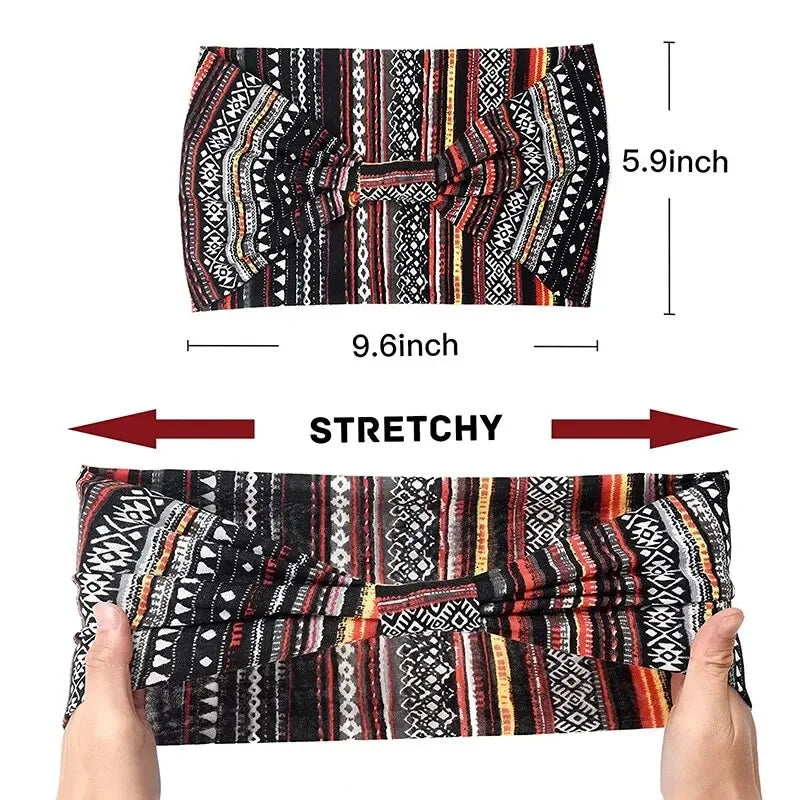 Bohemian Yoga Hairpie Sweat Absorbing Elastic Cotton Headband For Women