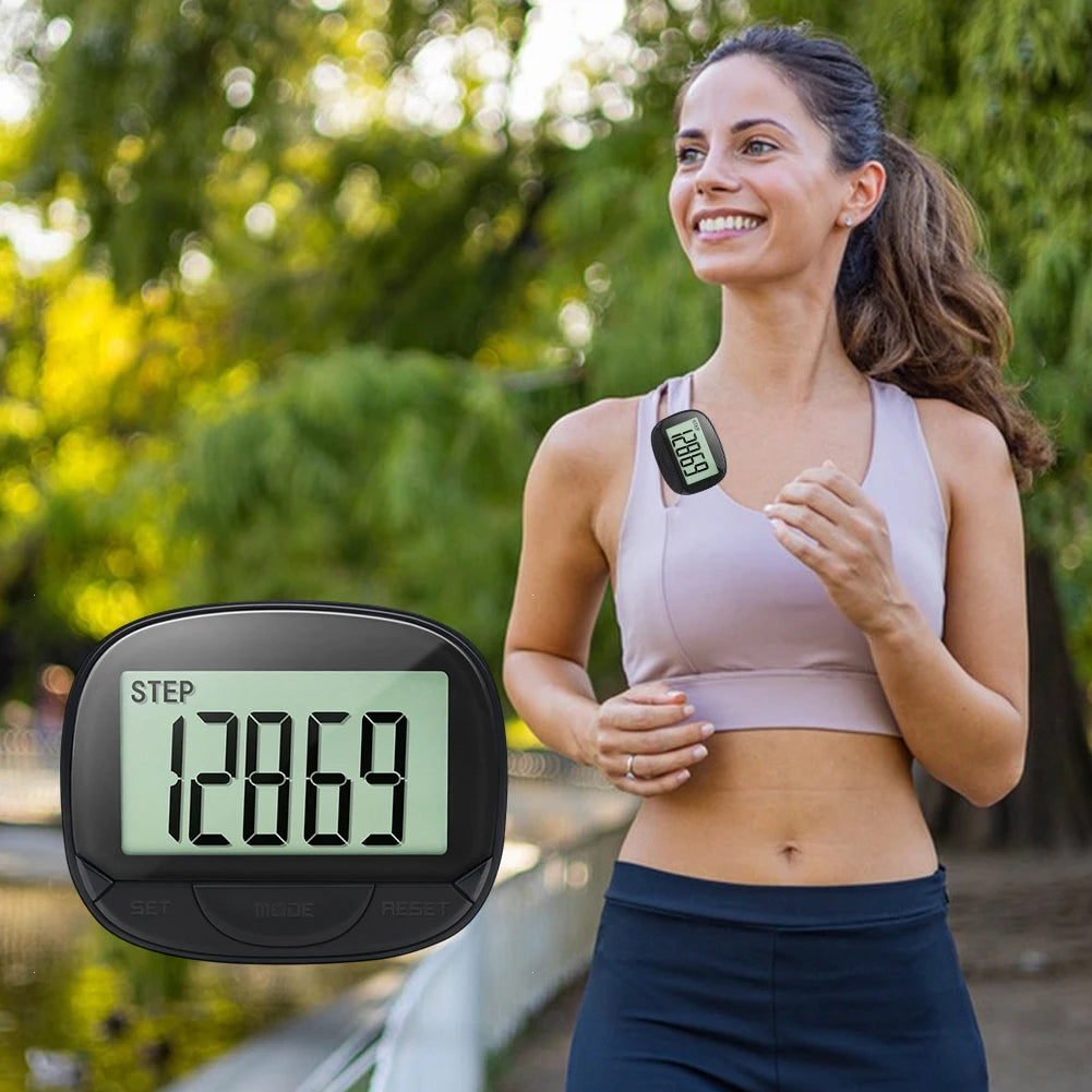 Clip On Pedometer Digital Display Step Tracker For Adults And Seniors