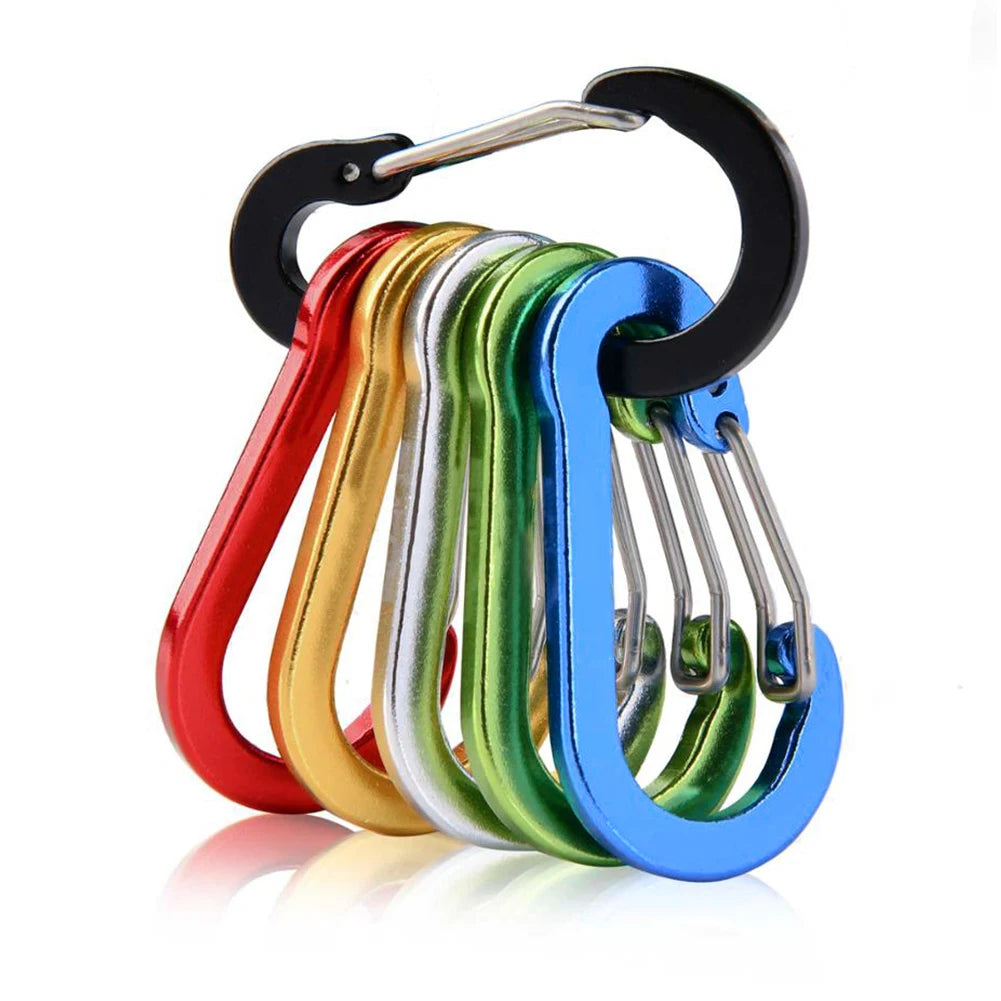 6 Pack Outdoor Carabiner Keychain Clips For Hiking And Backpacking