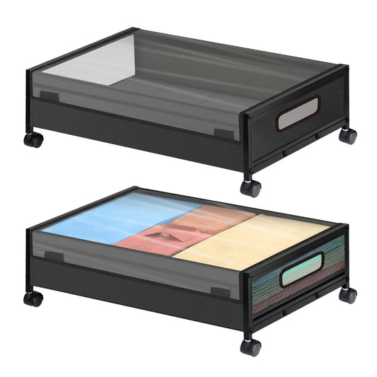 HiMISS 2 Pack Foldable Under Bed Storage With Wheels