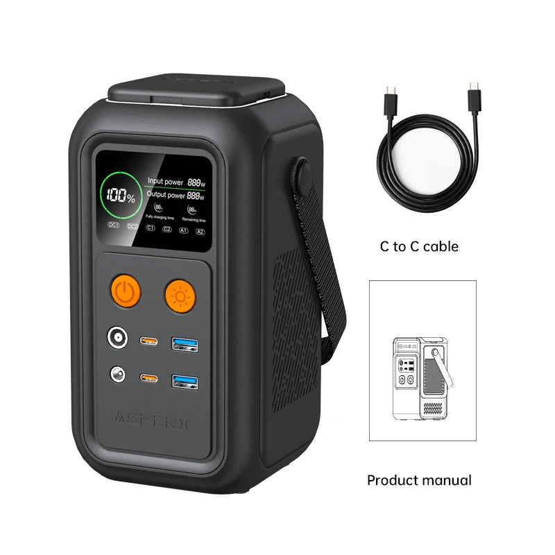 CTOLITY 200W Power Station 192Wh Lifepo4 Portable Power Bank 60000mAh