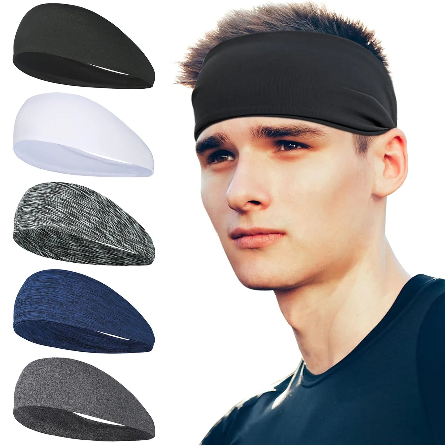 Moisture Wicking Running Headband Quick Dry Sweatband For Sports