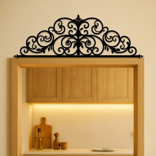 Art Deco Metal Iris Scroll Wall Hanging Indoor Decor
