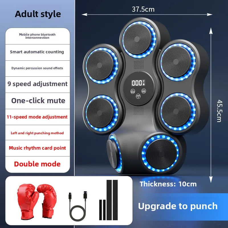 2026 2025 New Model Smart Blue Tooth Music Wall Mounted Boxing Target Music Boxing Machine With Boxing Glovespromote Sales