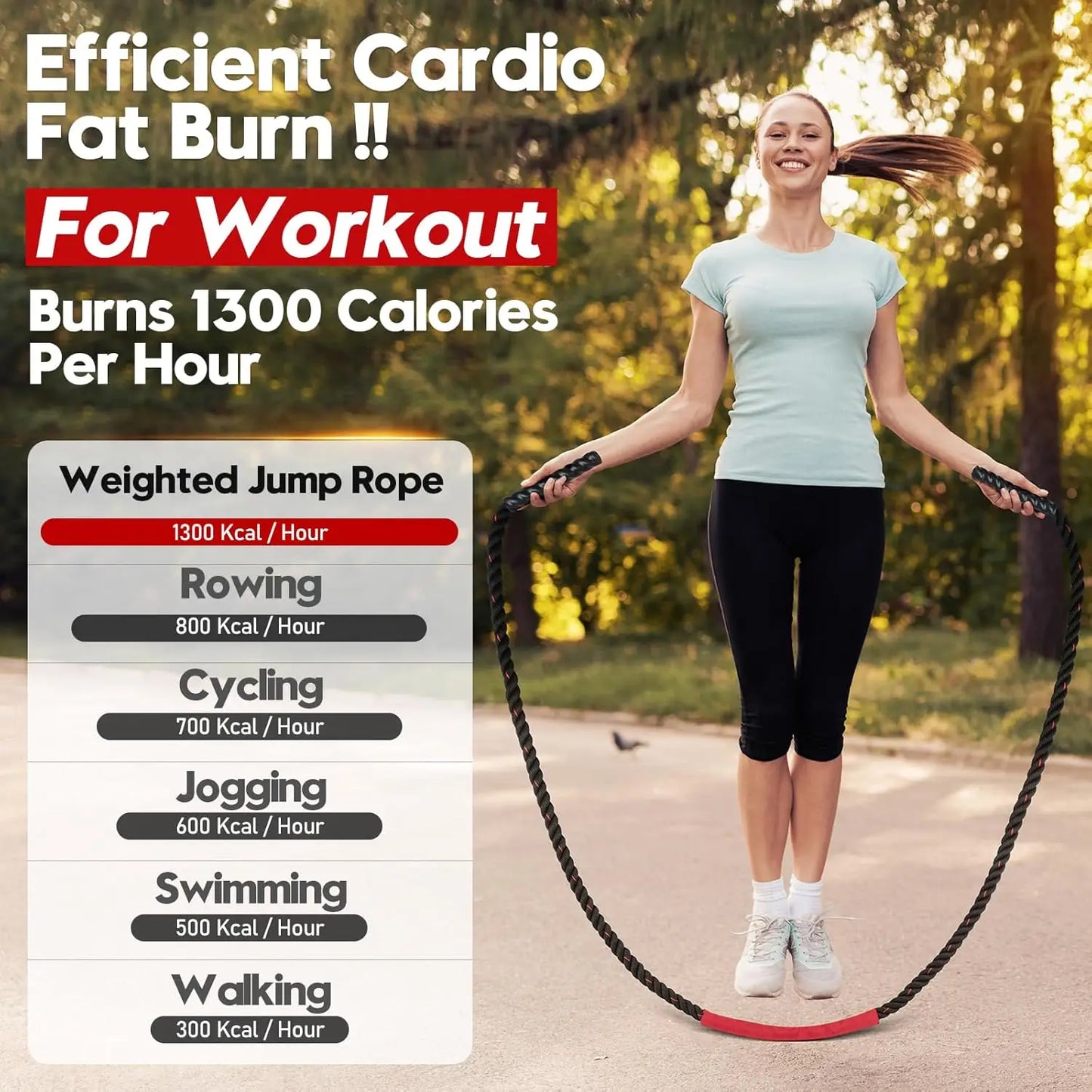 Weighted Jump Rope For Adults 3lb 4lb 5lb Training