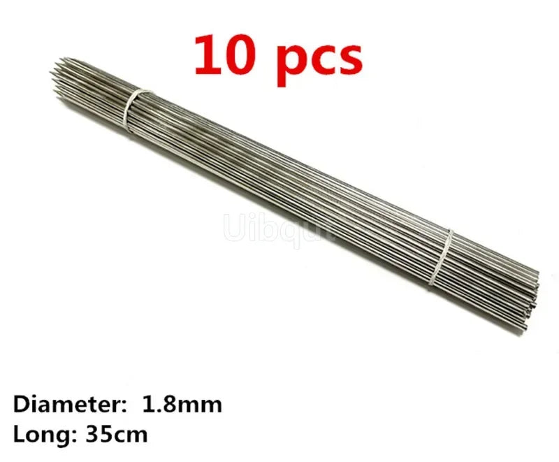 Uibqut Stainless Steel Skewers Set 10 Pack For Barbecue Grilling