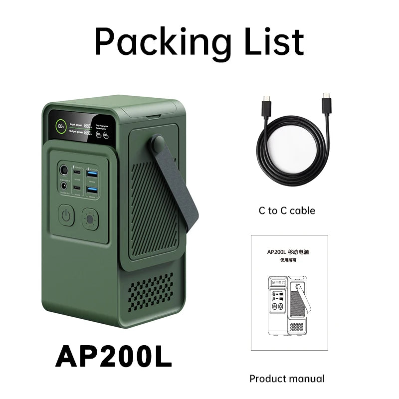 CTOLITY 200W Power Station 192Wh Lifepo4 Portable Power Bank 60000mAh