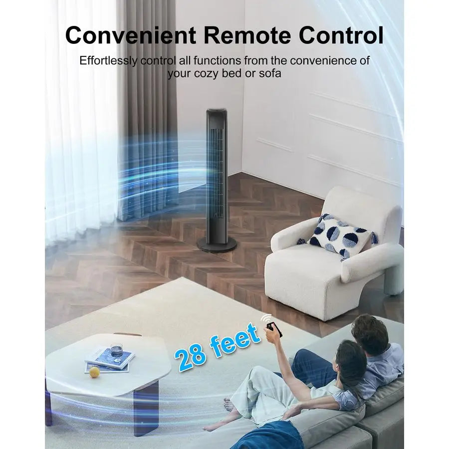 Oscillating Tower Fan With Remote Control For Home Office Use