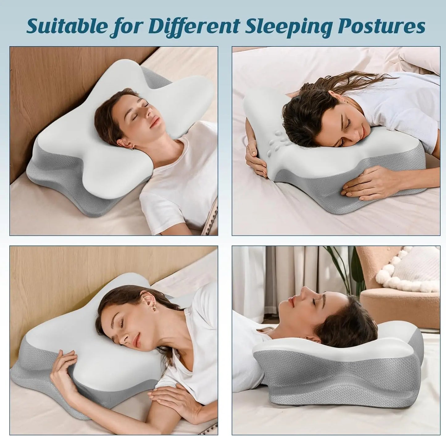 XMSJ Cooling Neck Pillow For Pain Relief Ergonomic Memory Foam