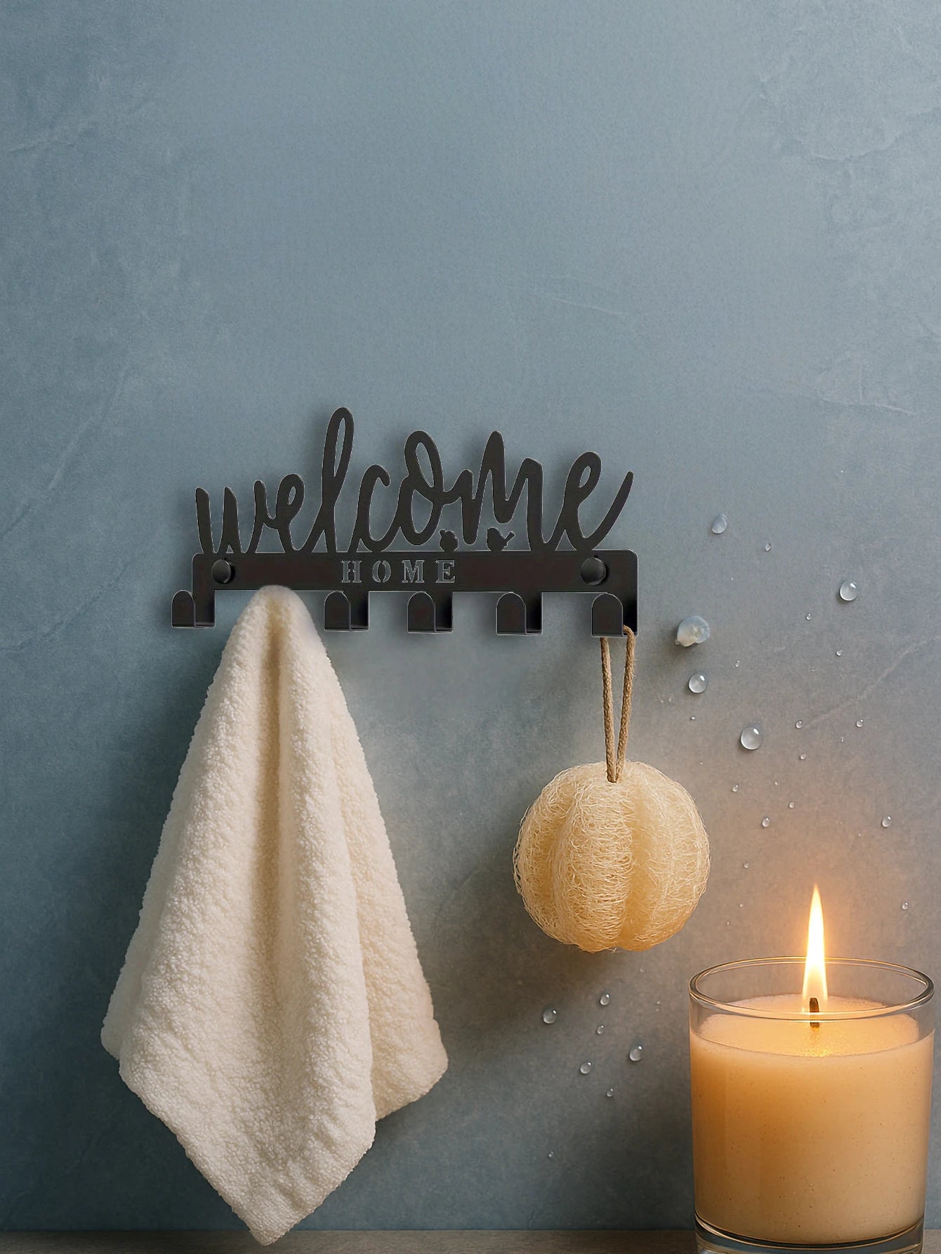 Elegant Welcome Key Holder With 8 Hooks Wall Organizer