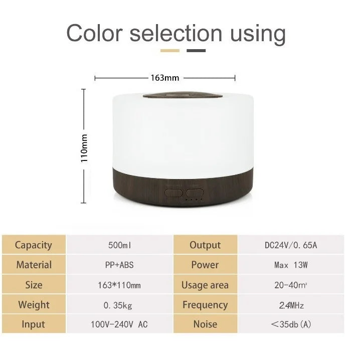 Ultrasonic Essential Oil Diffuser With LED Night Light