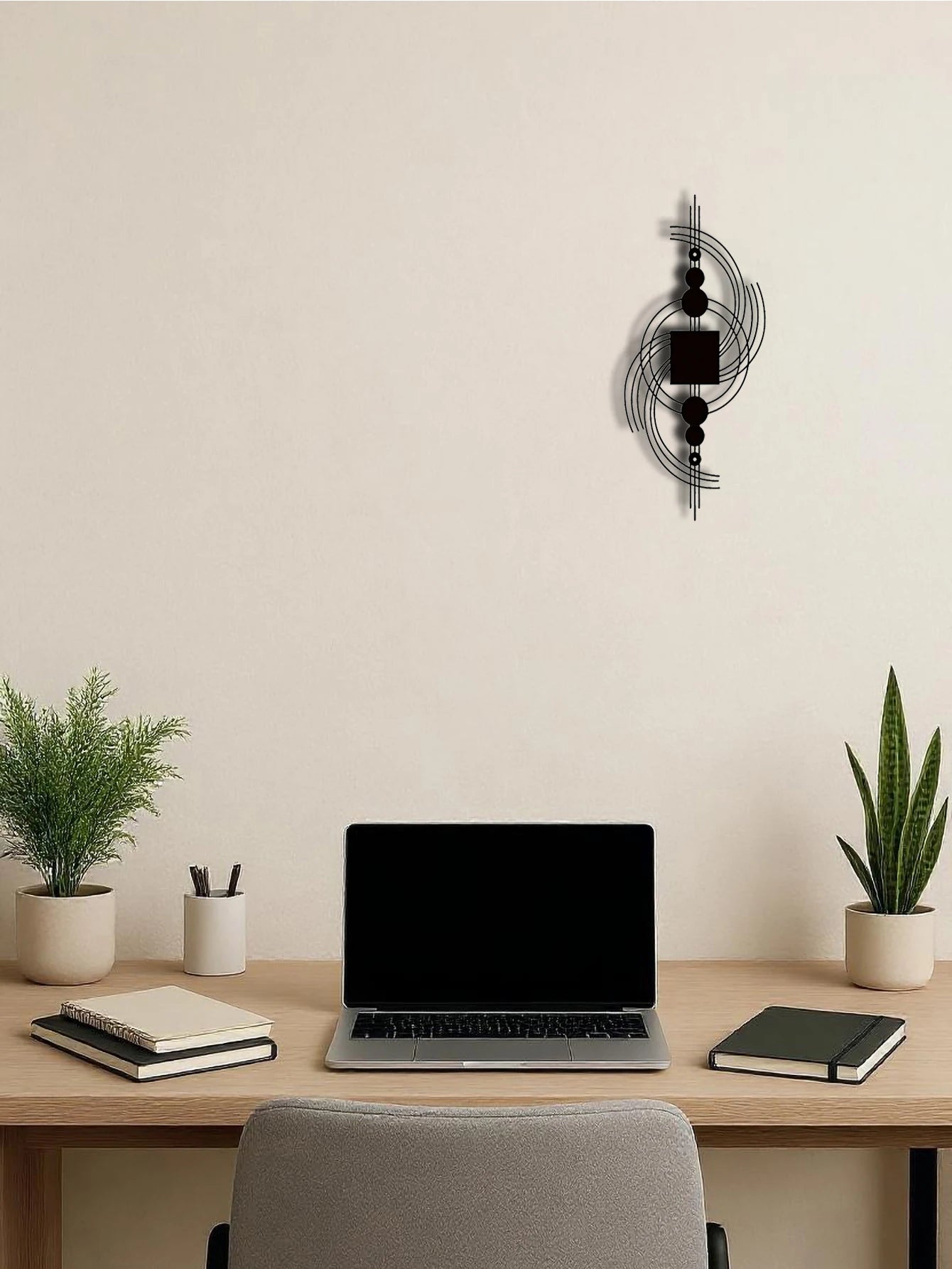 Geometric Metal Wall Art Abstract Circular and Square Sculpture Decor