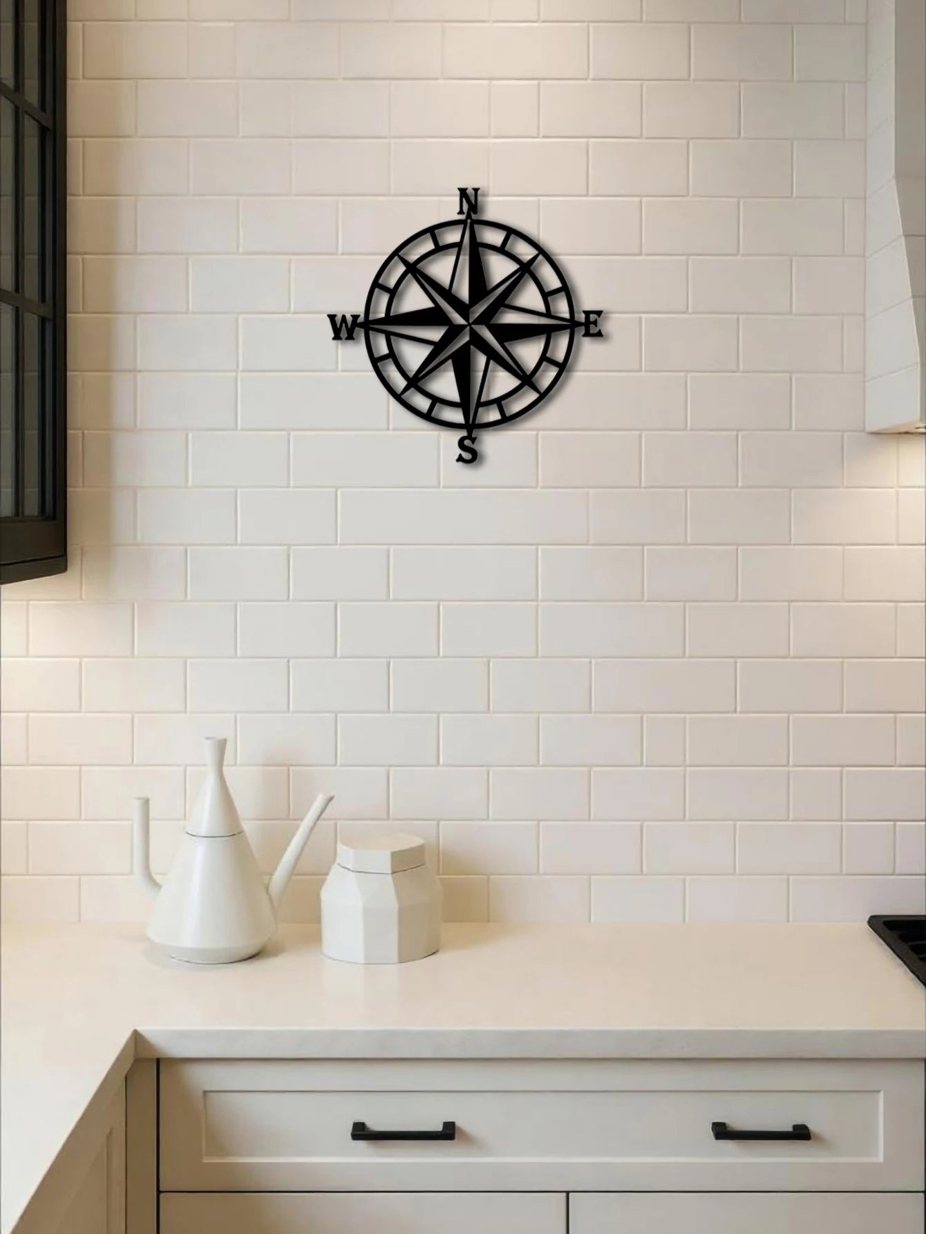 Nautical Compass Metal Wall Art Ocean Theme Decor For Sailors