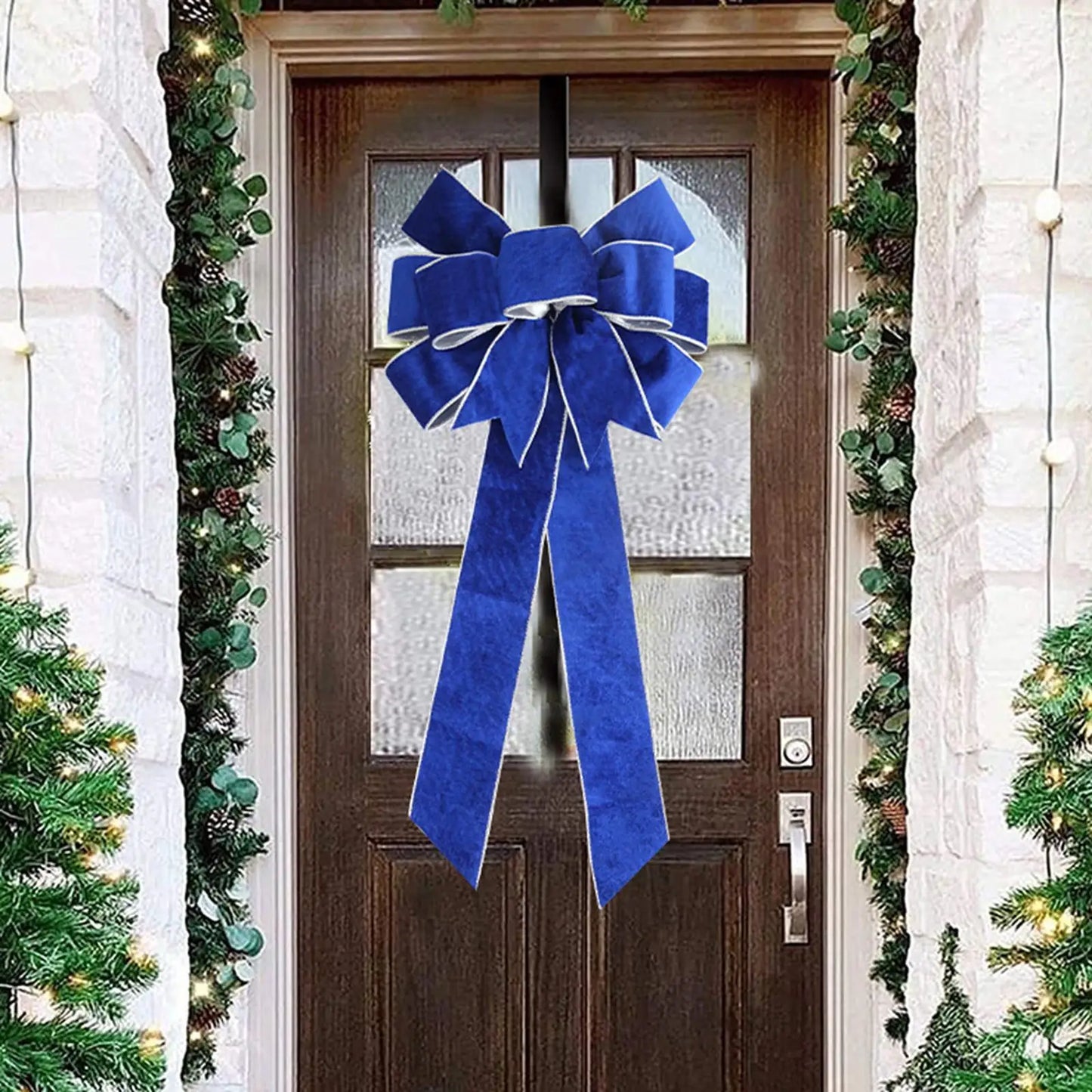 Christmas Door Bow Hanging Ornament For Indoor And Garden Decor