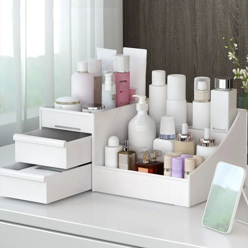 Double Drawer Cosmetic Storage Box Beauty Organizer For Vanity