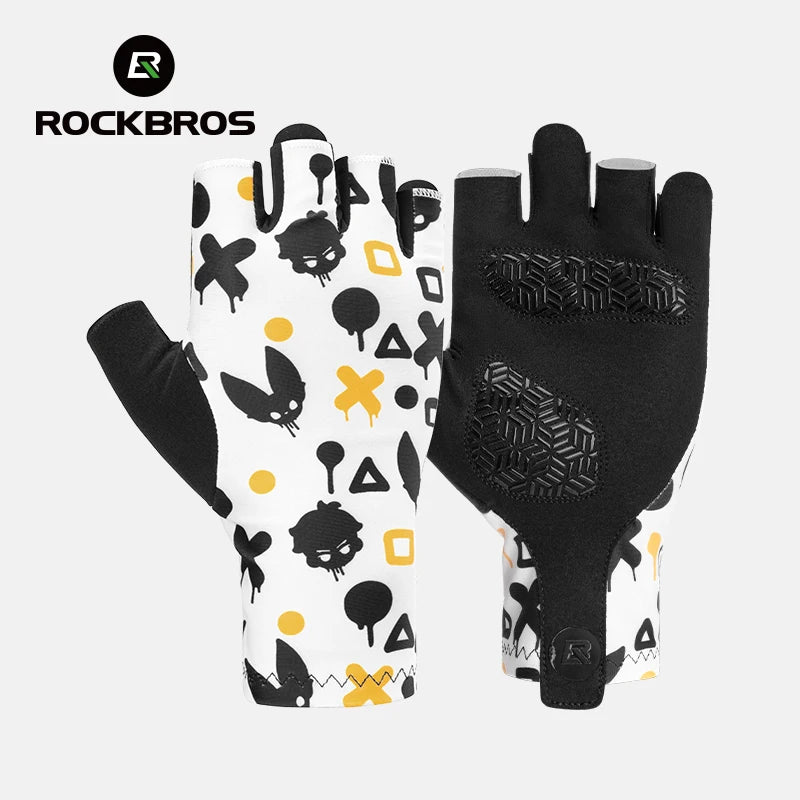 Rockbros Bicycle Half Finger Gloves Summer Breathable MTB Road Cycling
